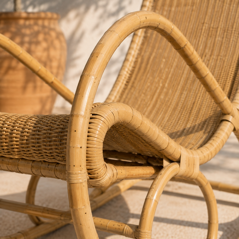 TANO - Rocking Chair Rotin Vintage
