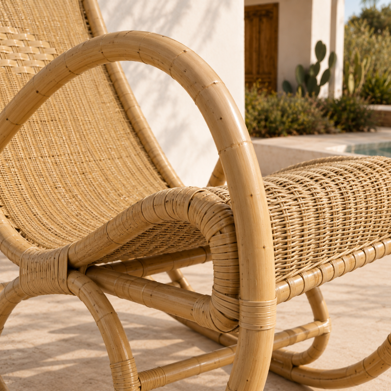 TANO - Rocking Chair Rotin Vintage
