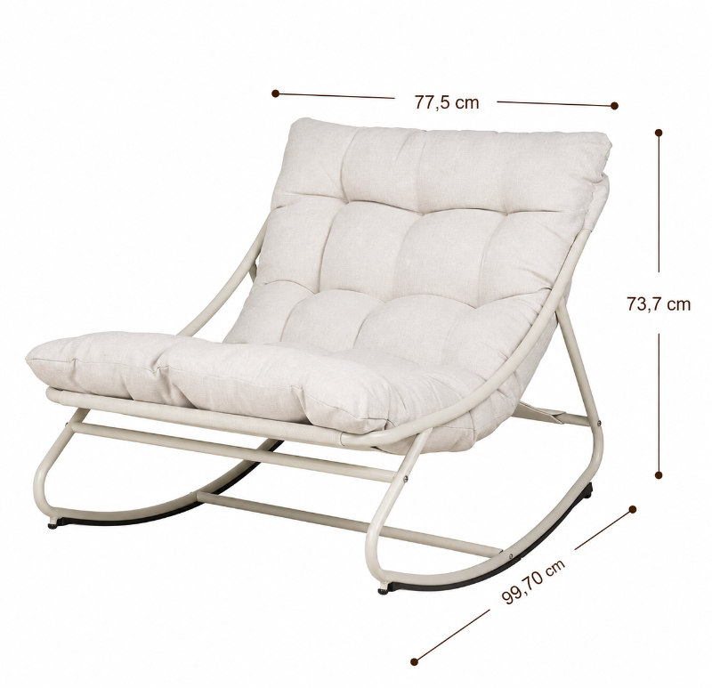LINO - Rocking Chair Métal Design