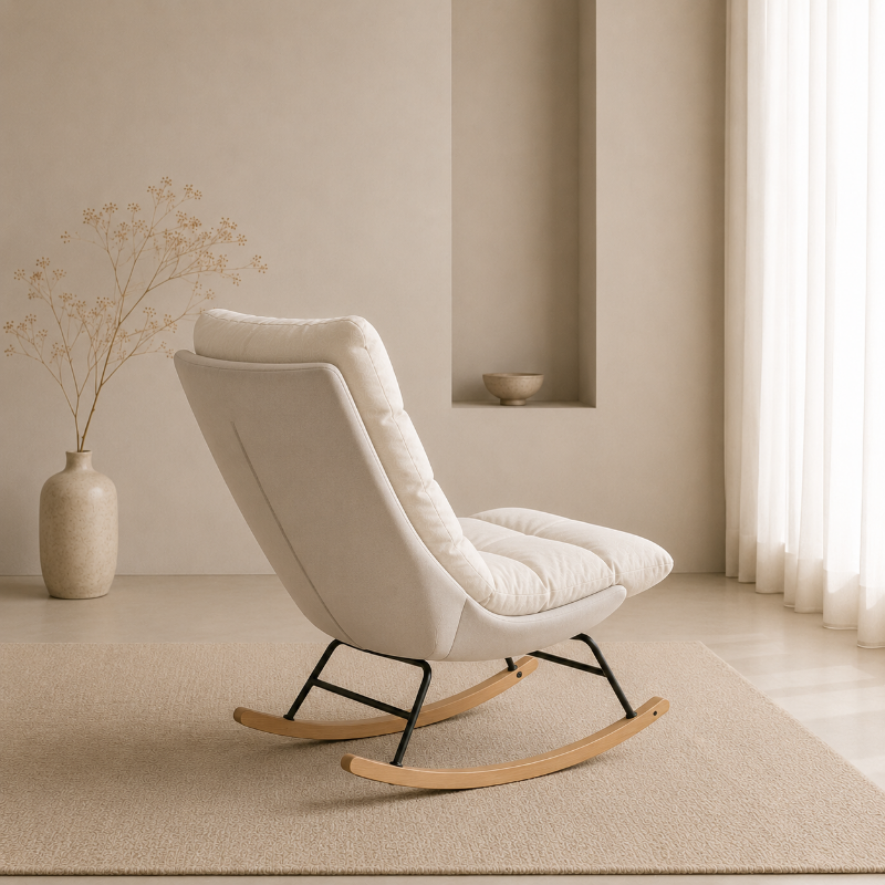 ALBA - Rocking Chair Tissu Beige