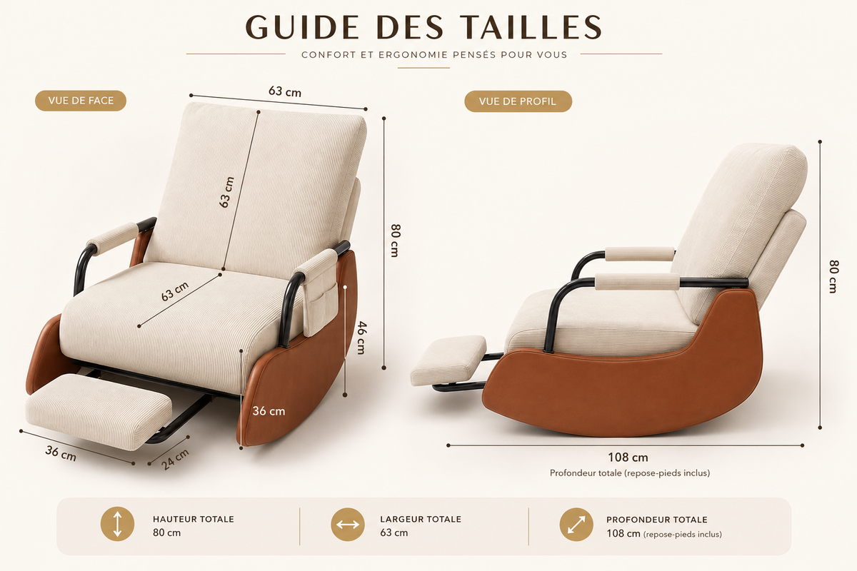 ZEN - Fauteuil à Bascule Confortable