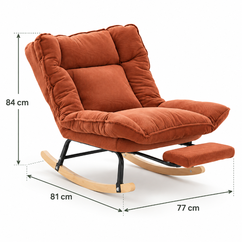 SOVA - Rocking Chair Inclinable avec repose pied