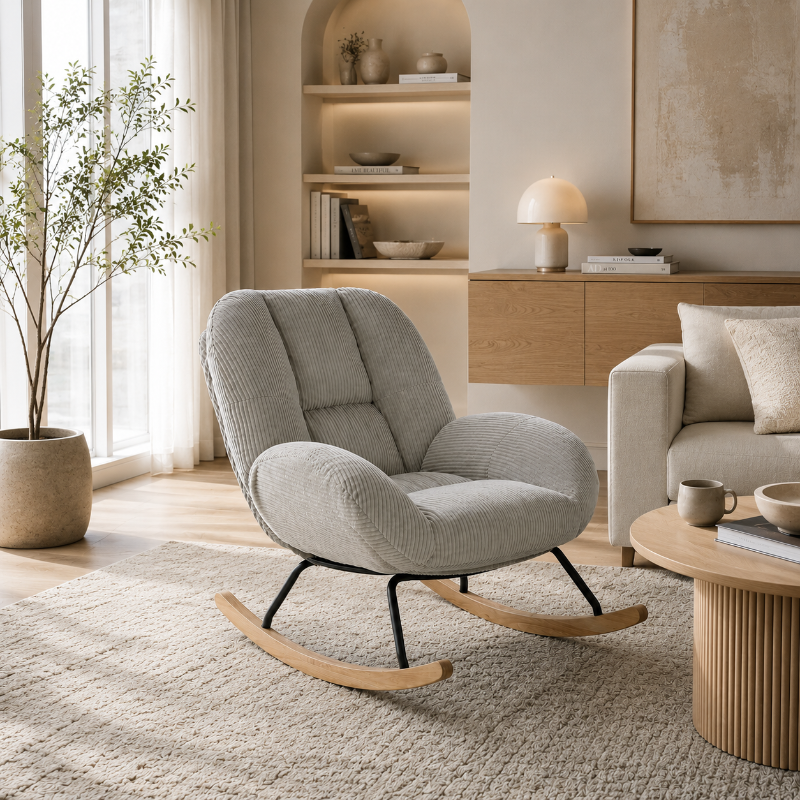 CLEO - Rocking Chair Cocooning Velours