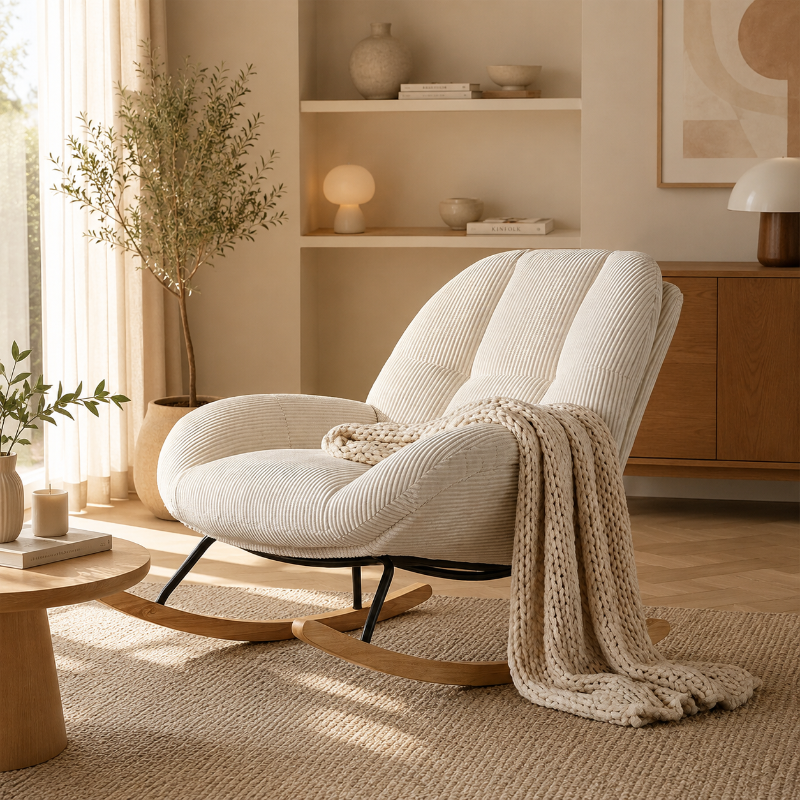 Rocking Chair Cocooning Velours