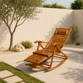 Rocking Chair Extérieur Pliable en Bambou