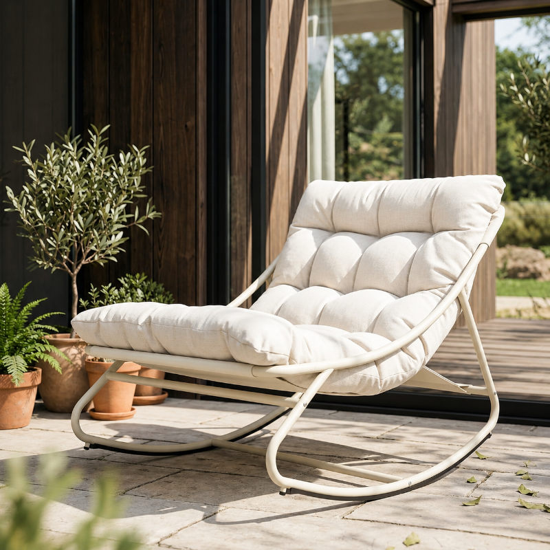 Rocking Chair Métal blanc 