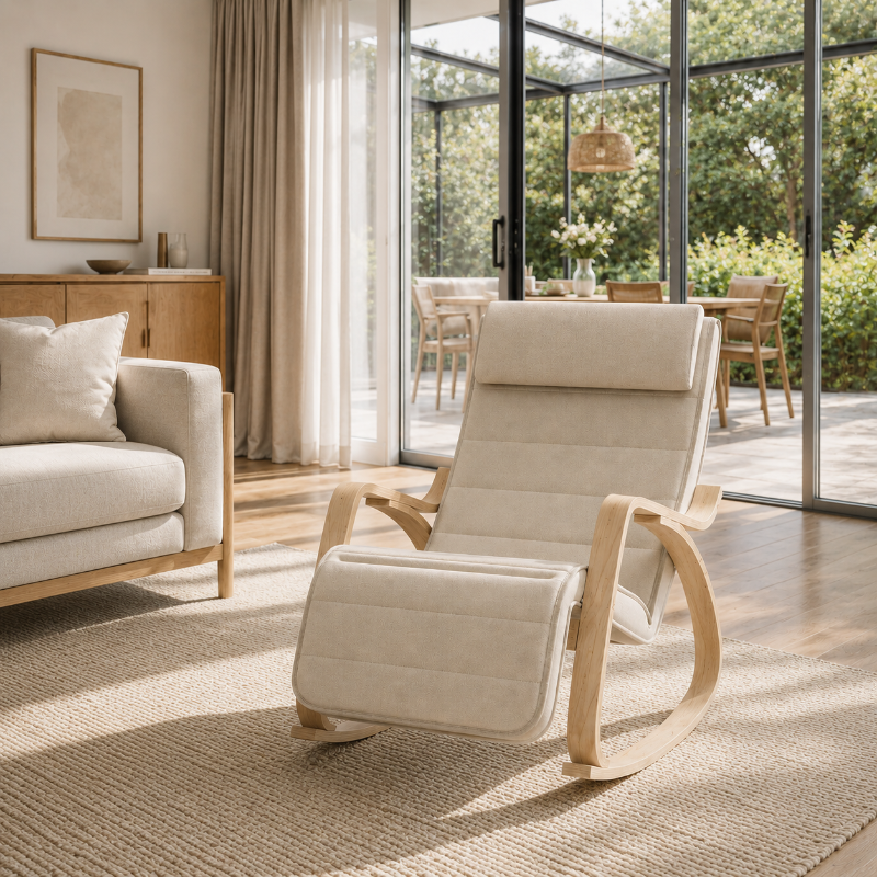 Rocking Chair beige Bouleau