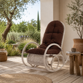 Rocking Chair en Rotin Blanc