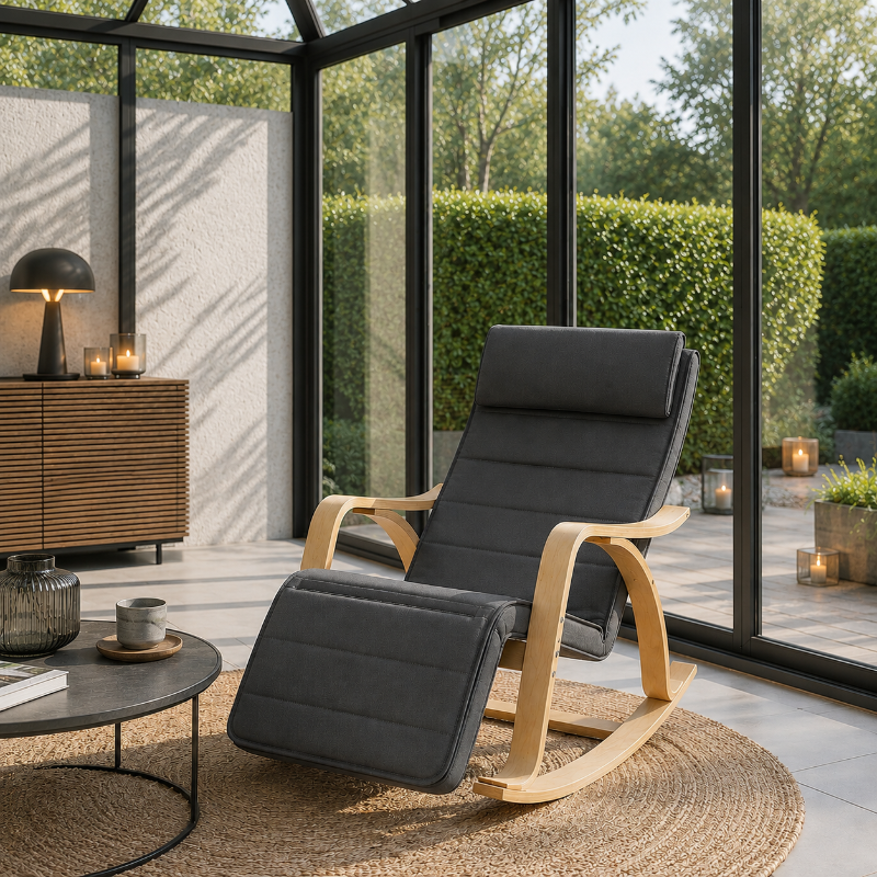 Rocking Chair noir Bouleau