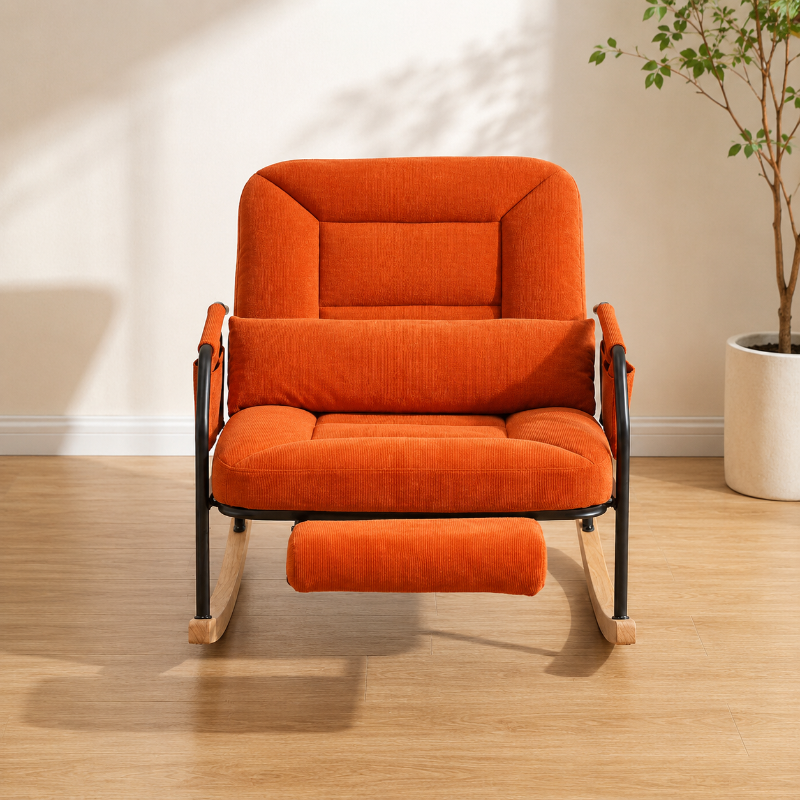 ROVA - Rocking Chair Relax Velours Côtelé