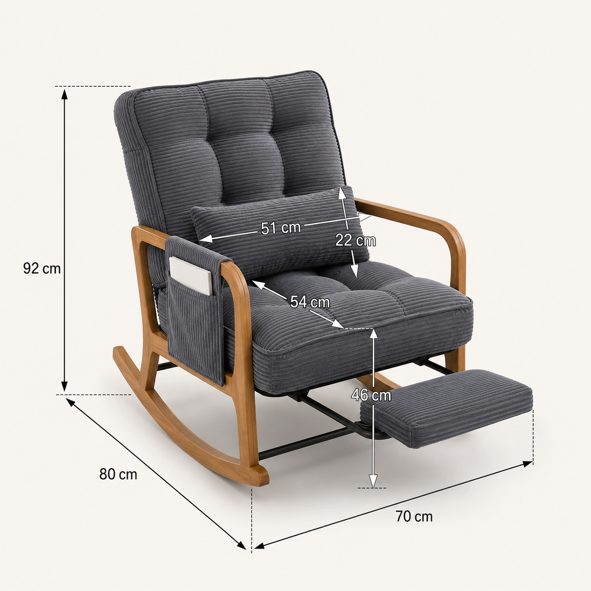 WREN - Rocking Chair Bébé Velours Côtelé