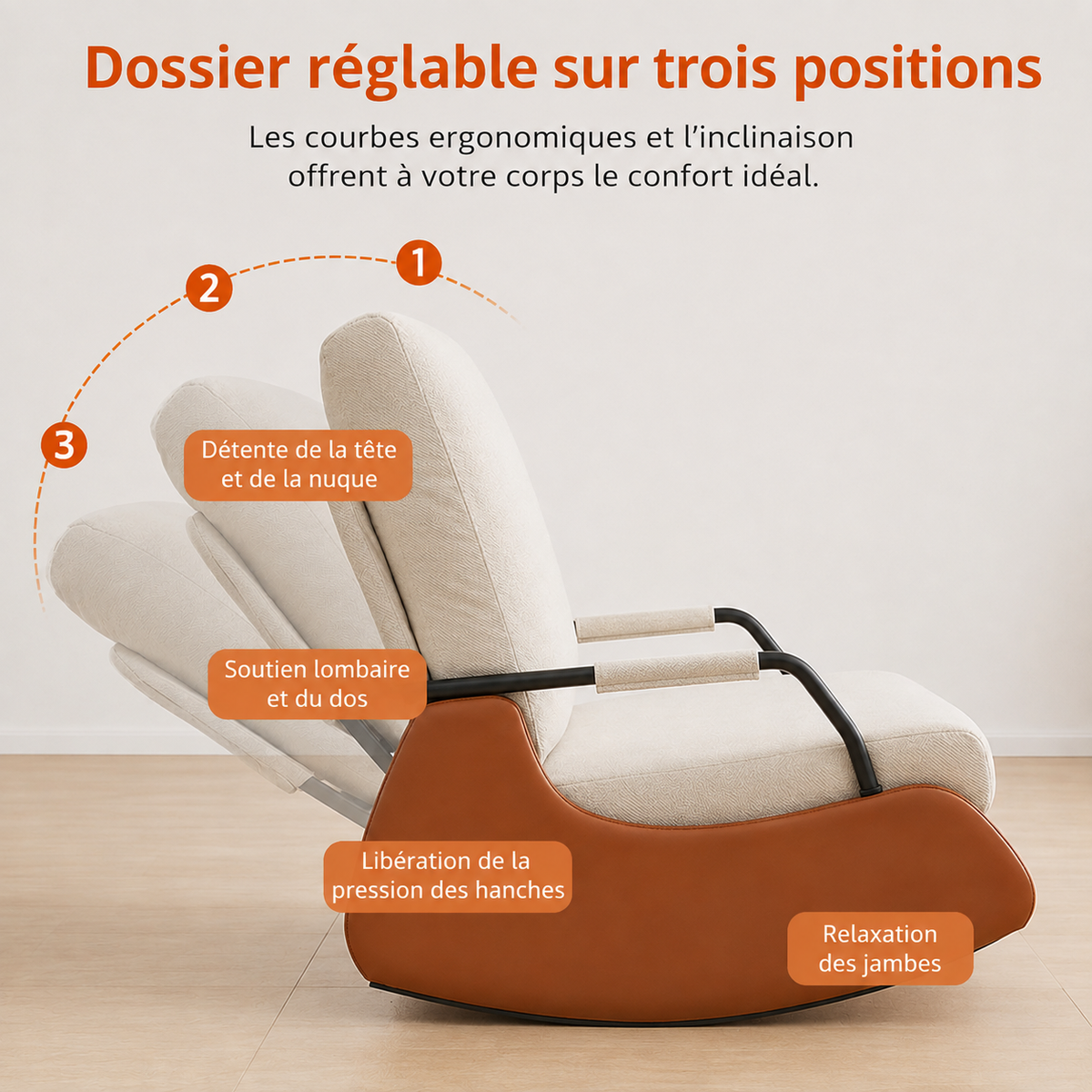 ZEN - Fauteuil à Bascule Confortable