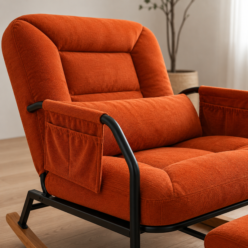 ROVA - Rocking Chair Relax Velours Côtelé