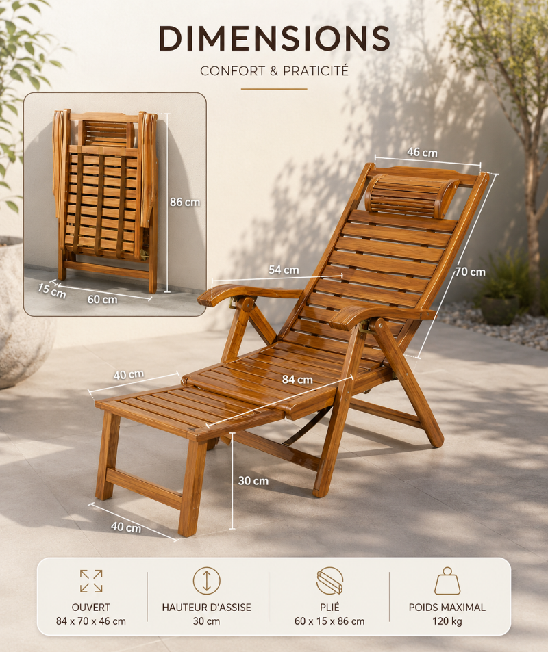taille Rocking Chair Extérieur Pliable 