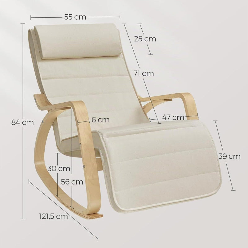 taille rocking chair bouleau 