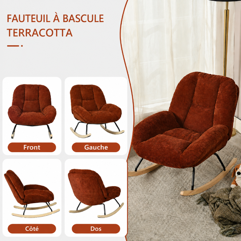 tissu rocking chair terracotta